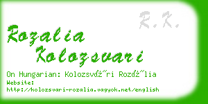 rozalia kolozsvari business card